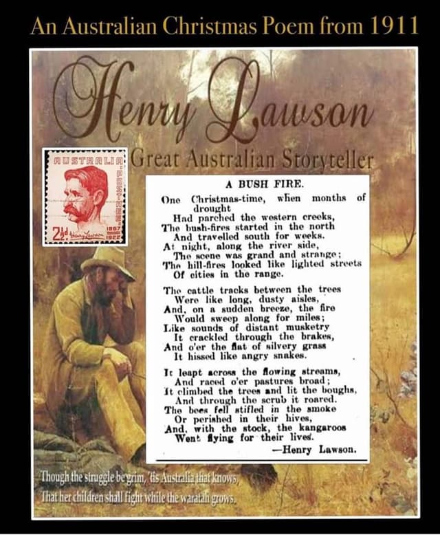 THE BUSH FIRE  by HENRY LAWSON  (A.K.A.THE FIRE AT ROSS'S FARM)