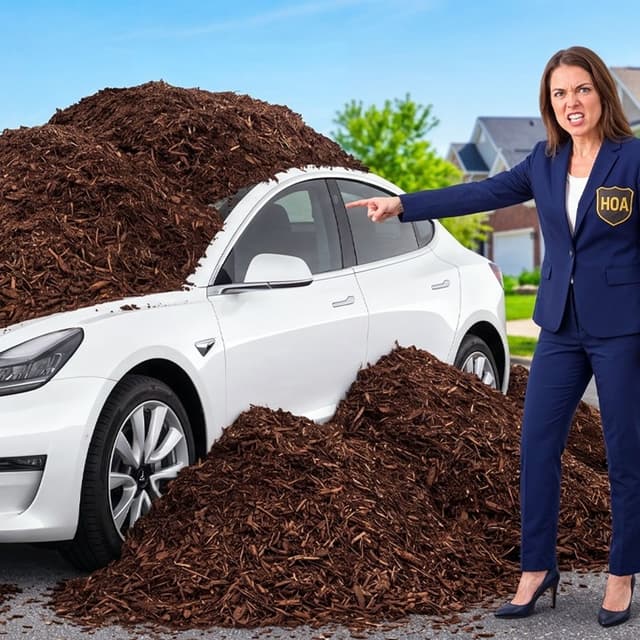 HOA-Karen Parked her Tesla on My Lawn DAILY, so I Buried it in Mulch!