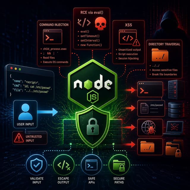 Course 39 - NodeJS Security Pentesting and Exploitation | Episode 2: Mitigating RCE, OS Injection, and Path Traversal Vulnerabilities