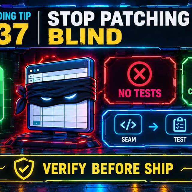 AI Coding Tip 037 - Stop Patching Blind