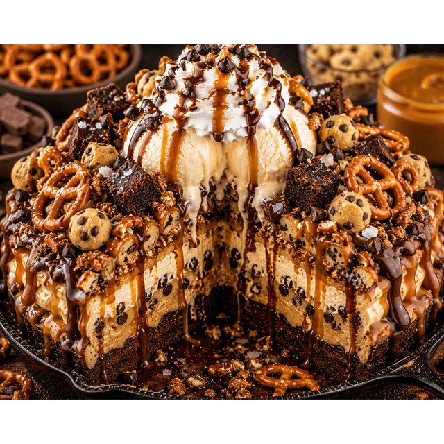 FLAVORVILLE™ SALTED CARAMEL PRETZEL BROWNIE CHEESECAKE COOKIE DOUGH CRUNCH