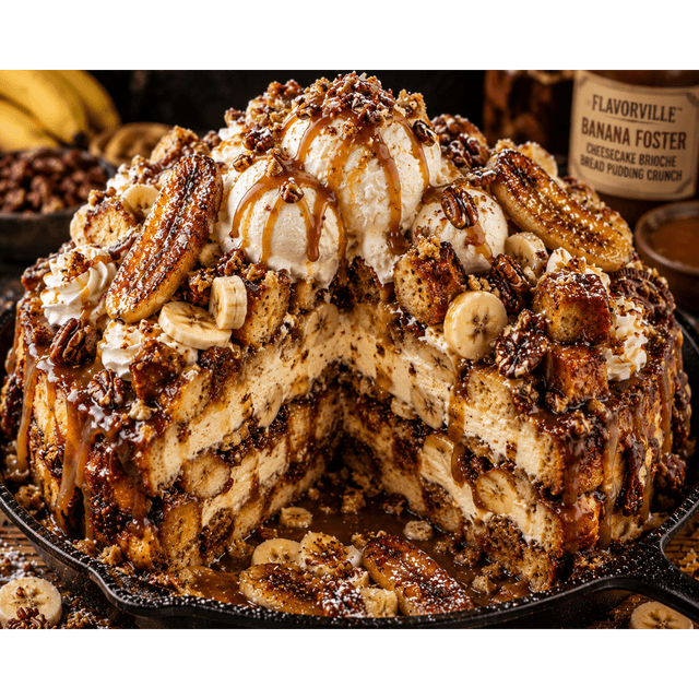 FLAVORVILLE™ BANANA FOSTER CHEESECAKE BRIOCHE BREAD PUDDING CRUNCH