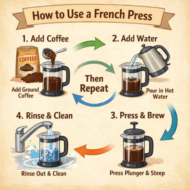 Continuously Reusing an Unwashed French Press for Coffee and Tea